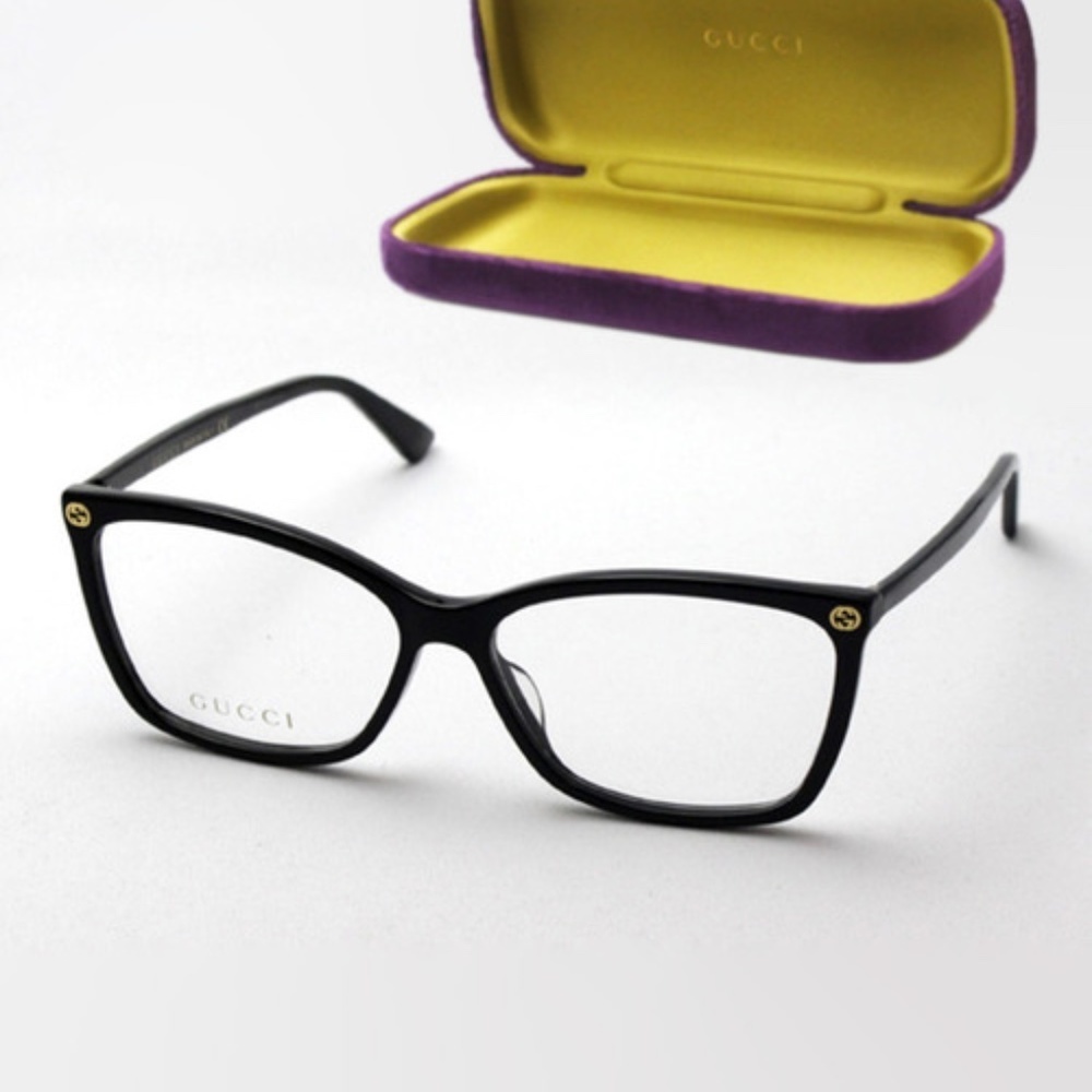 NEW GUCCI GG0025O 001 BLACK AUTHENTIC EYEGLASSES FRAME - Picture 2 of 7